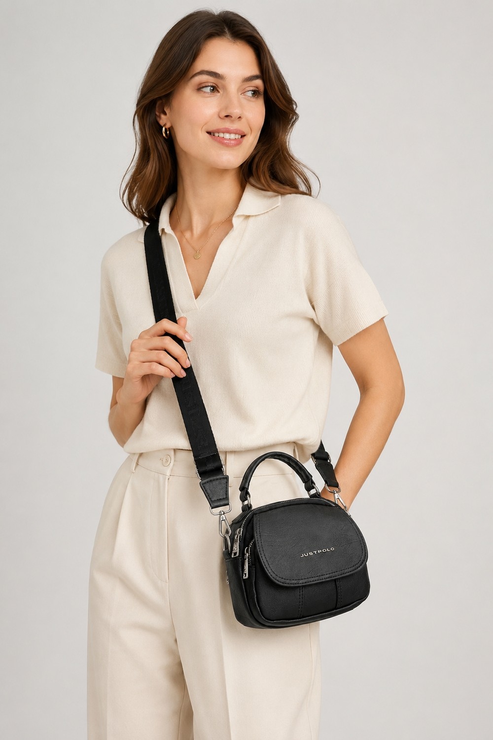 Just Polo Çapraz Askılı Kadın Çantası Siyah 7032 görsel 5