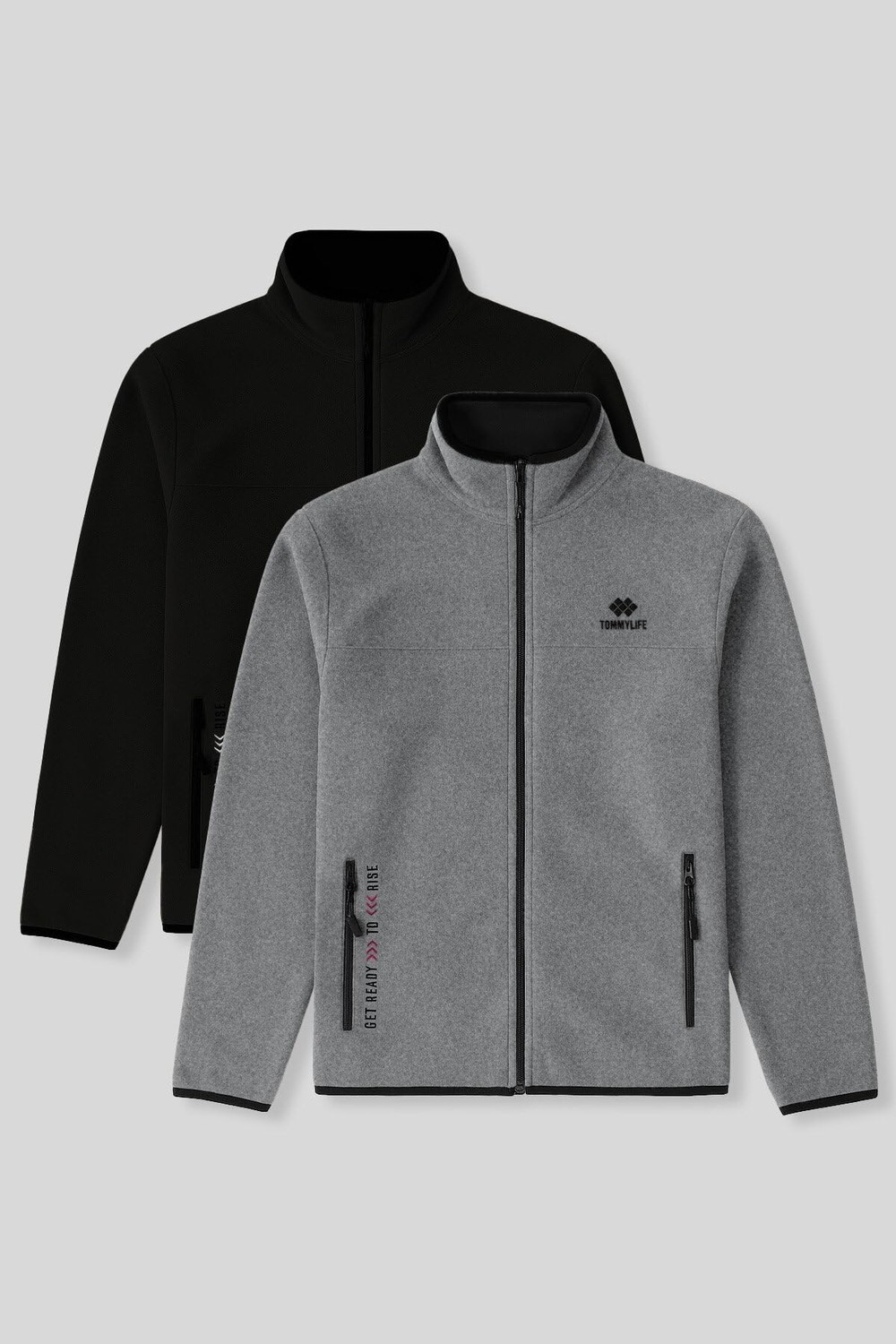 1001 Tommylıfe Standart Kalıp Dik Yaka 2li Paket Polar Sweatshirt, 87992