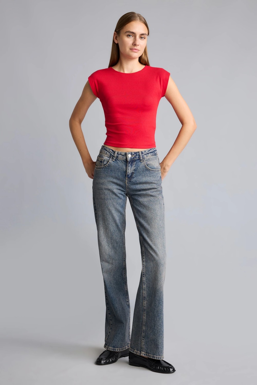 DeFacto Slim Fit Bisiklet Yaka Basic Modal Kısa Kollu Tişört F0685AX26SM görsel 2