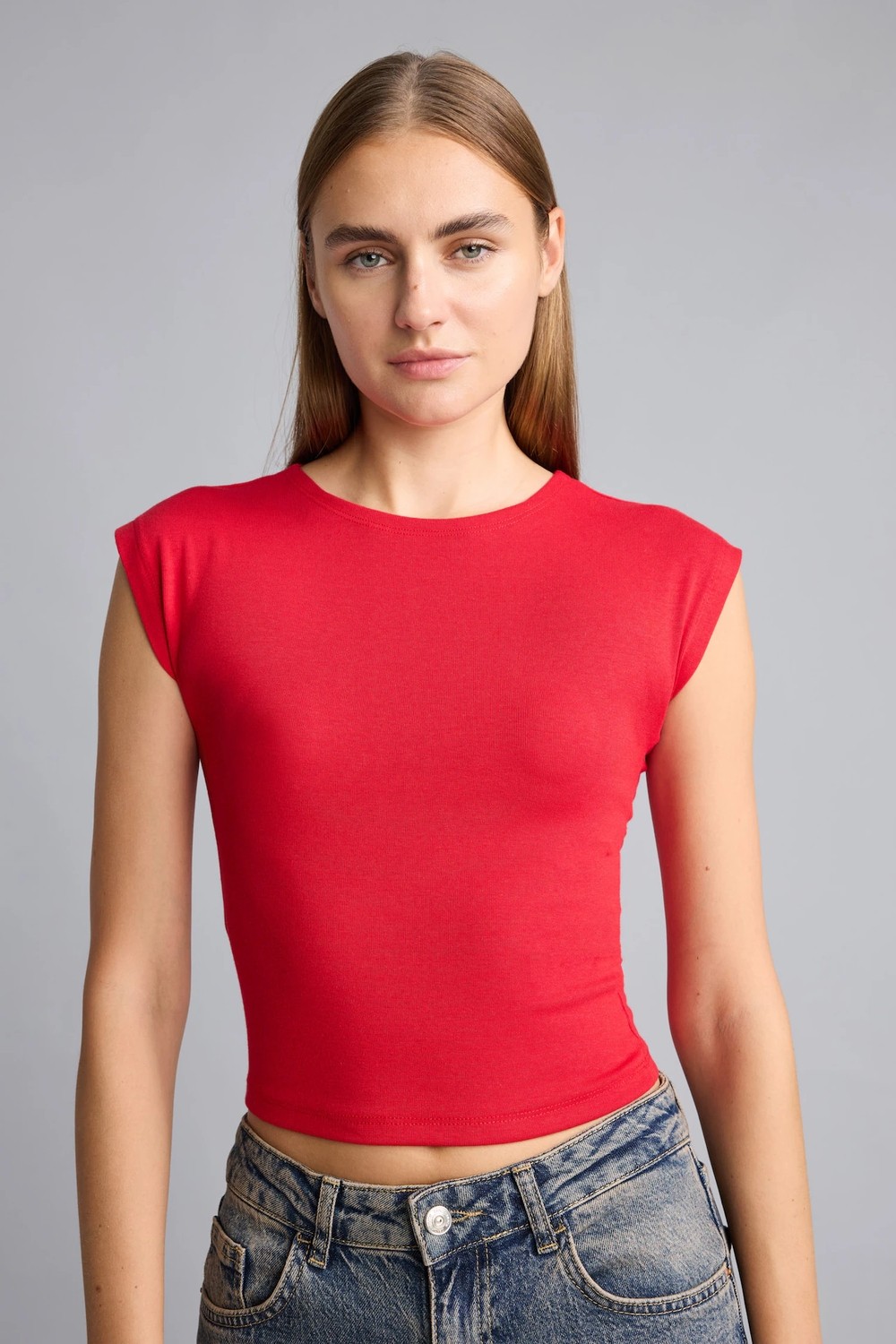 DeFacto Slim Fit Bisiklet Yaka Basic Modal Kısa Kollu Tişört F0685AX26SM görsel 3