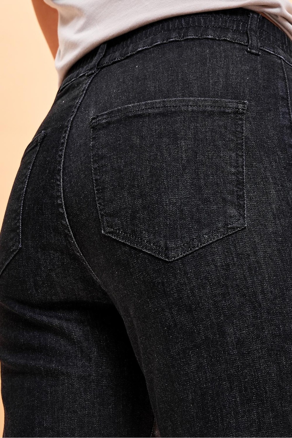 Vena Kadın Norah Jet Black Beli Lastikli Jean Pantolon görsel 4