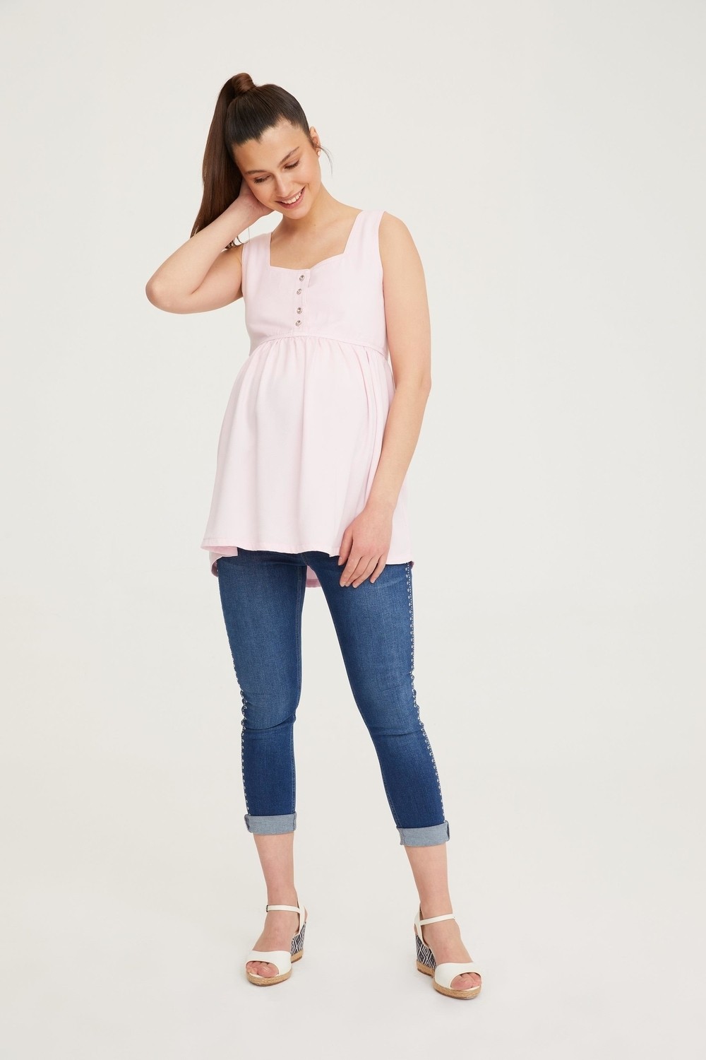Vavien Hamile Pembe Bluz Tunik 1075 görsel 2
