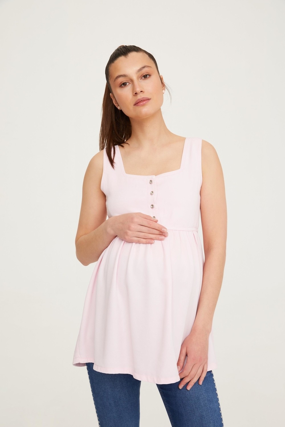 Vavien Hamile Pembe Bluz Tunik 1075 görsel 4