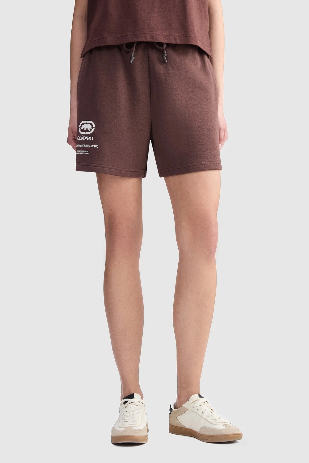 Ecko Unltd. Ecko Red Sadıe Loose Fit Çift Cepli Baskılı 3 Pamuklu Kadın Kahverengi Şort görsel 5