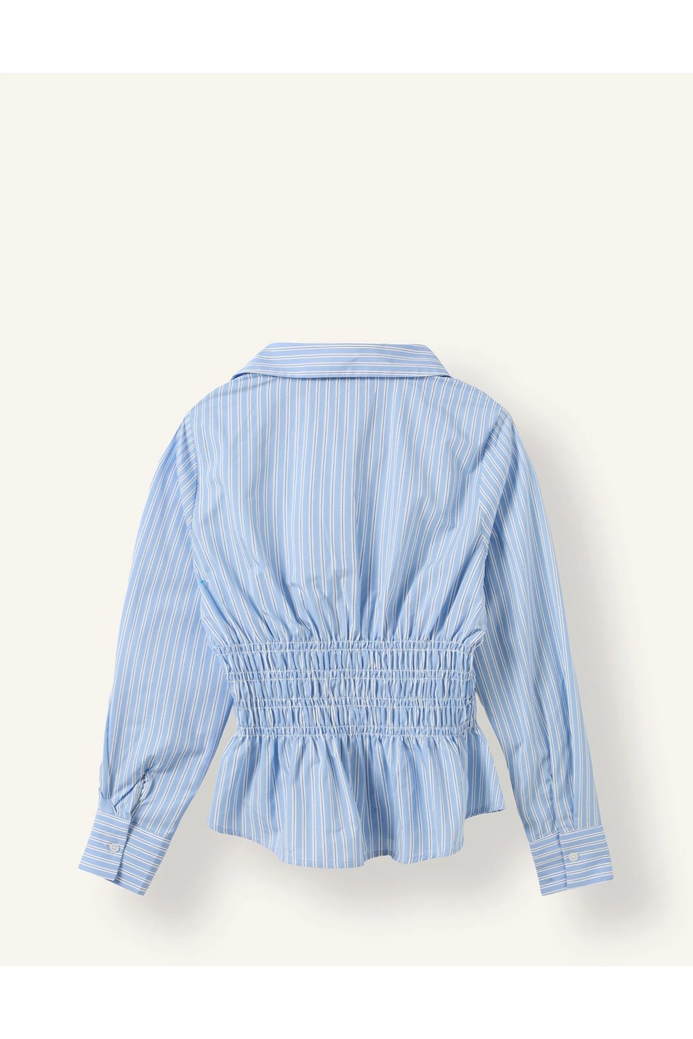 DeFacto %100 Pamuk Fitted Çizgili Poplin Uzun Kollu Gömlek H0347AX26AU görsel 7