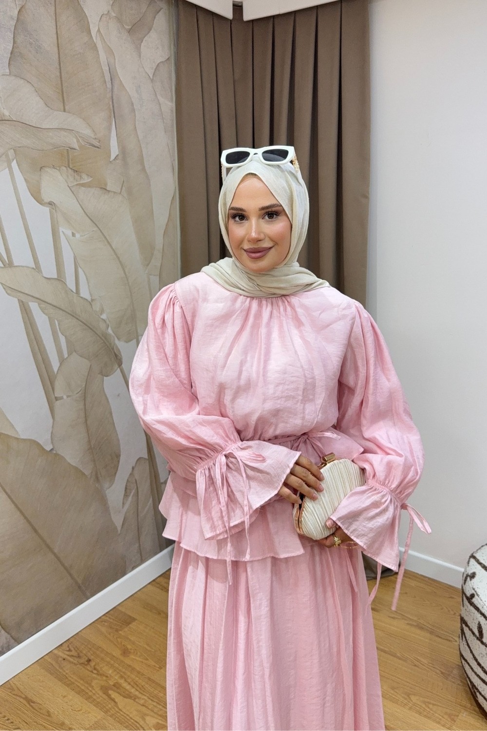 Salisburys Molly Nelly Kol ve Eteği Kat Kat Astarlı Etek Takım görsel 3