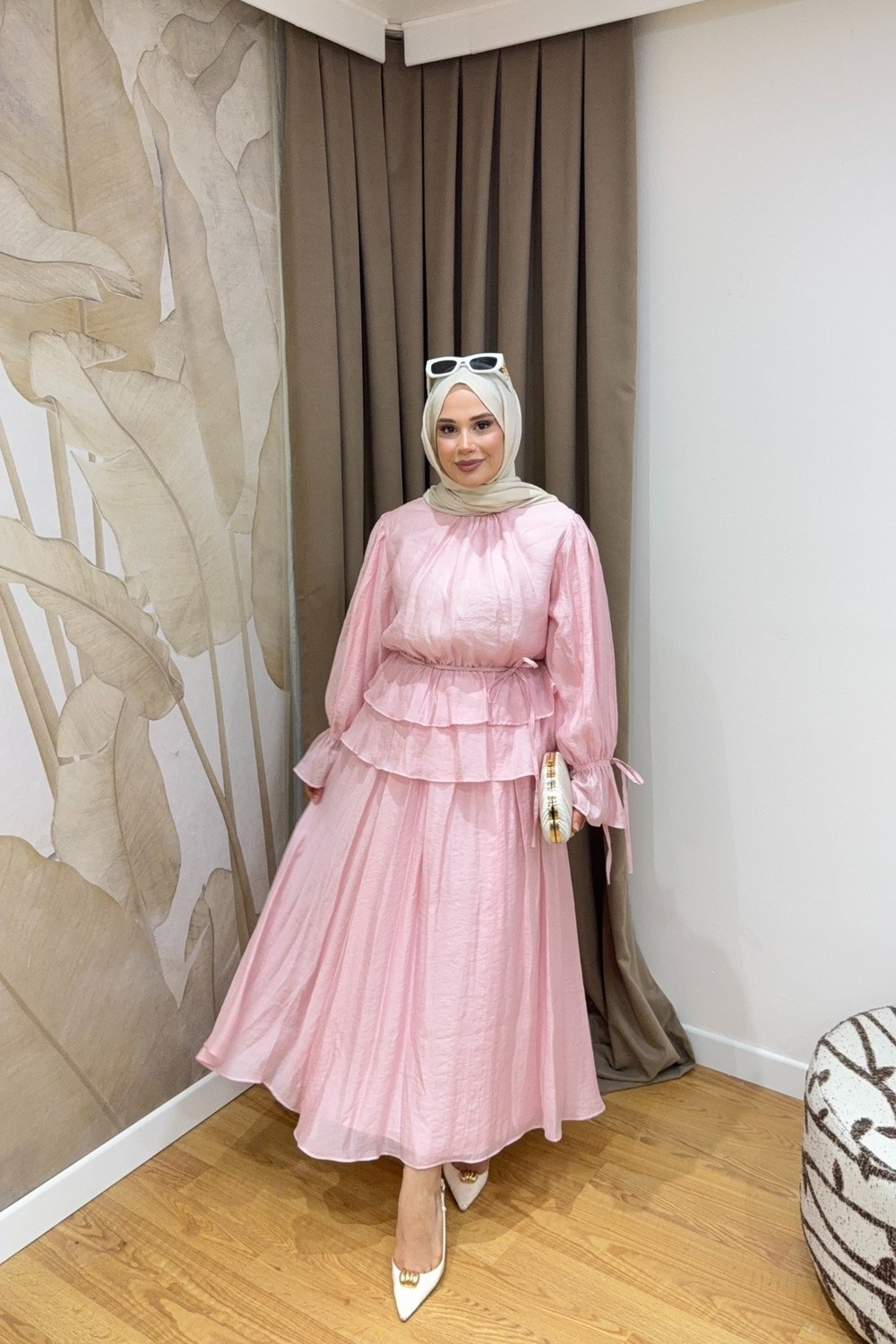 Salisburys Molly Nelly Kol ve Eteği Kat Kat Astarlı Etek Takım görsel 5