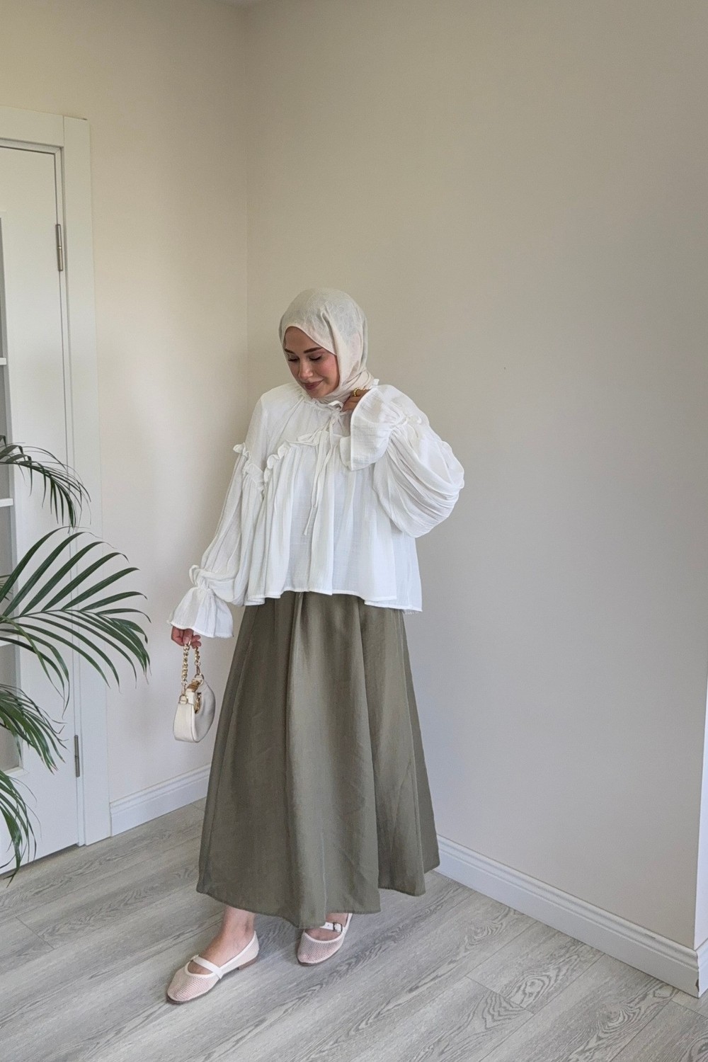 Salisburys Molly Nelly Kadın Kol ve Beli Fırfırlı Yazlık Bluz görsel 8