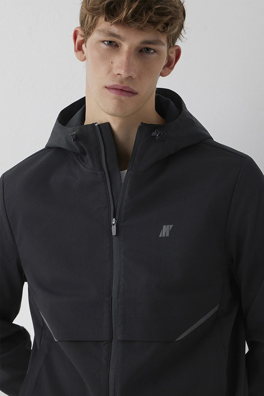 Mavi Erkek Su Itici Kapüşonlu Spandex Ceket M0110894 Siyah