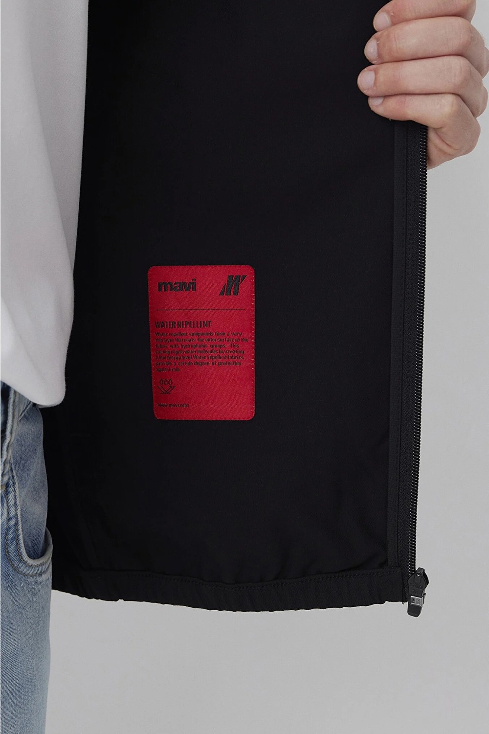 Mavi Erkek Su Itici Kapüşonlu Spandex Ceket M0110894 Siyah görsel 4
