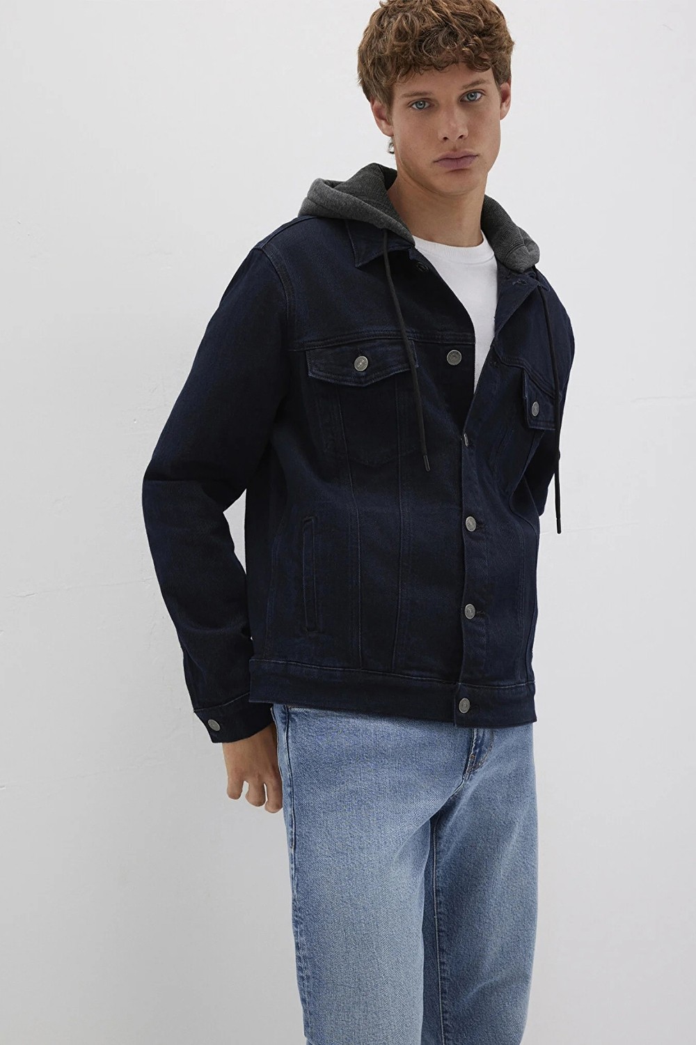 Mavi Erkek Brandon 90S Kapüşonlu Jean Ceket M0112808 Mürekkep Mavisi