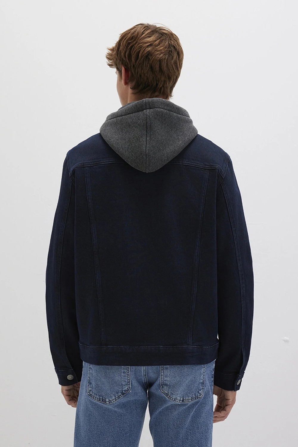 Mavi Erkek Brandon 90S Kapüşonlu Jean Ceket M0112808 Mürekkep Mavisi görsel 4