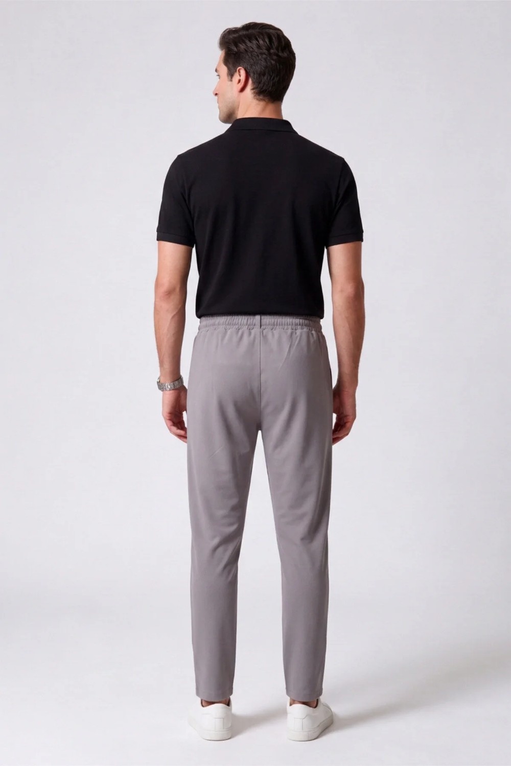 Veleno Erkek Siyah Pantolon Bel Lastikli Likralı Diz Izi Yapmayan Regular Fit Günlük Bağcıklı Jogger Stil görsel 6