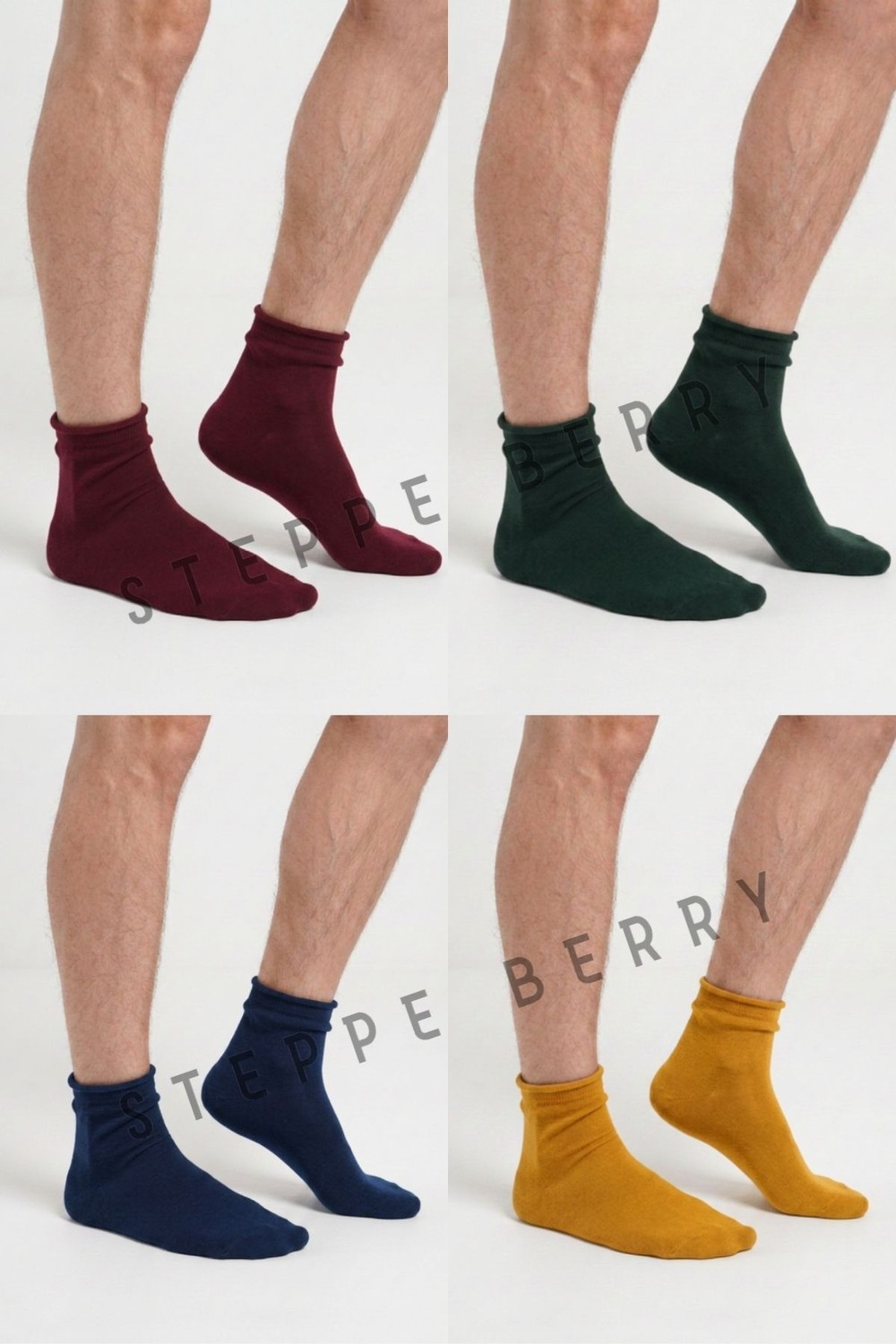 Steppe Berry 4'lü Yeni Sezon Erkek Dikişsiz Soket / Şeker Çorabı