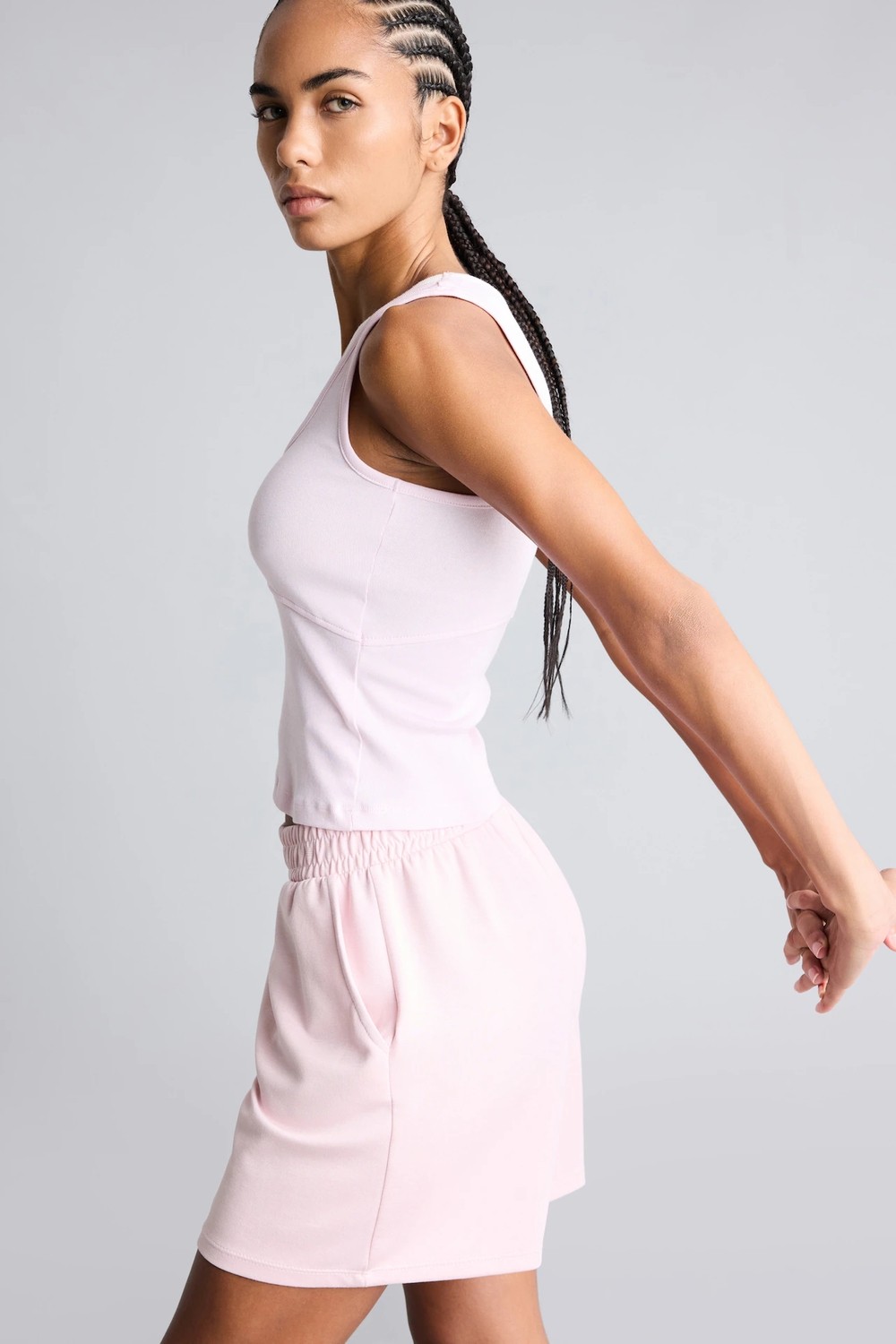 DeFacto Çift Katman Görünümlü Slim Fit Ribana Crop Basic Atlet I7464AX26HS görsel 8