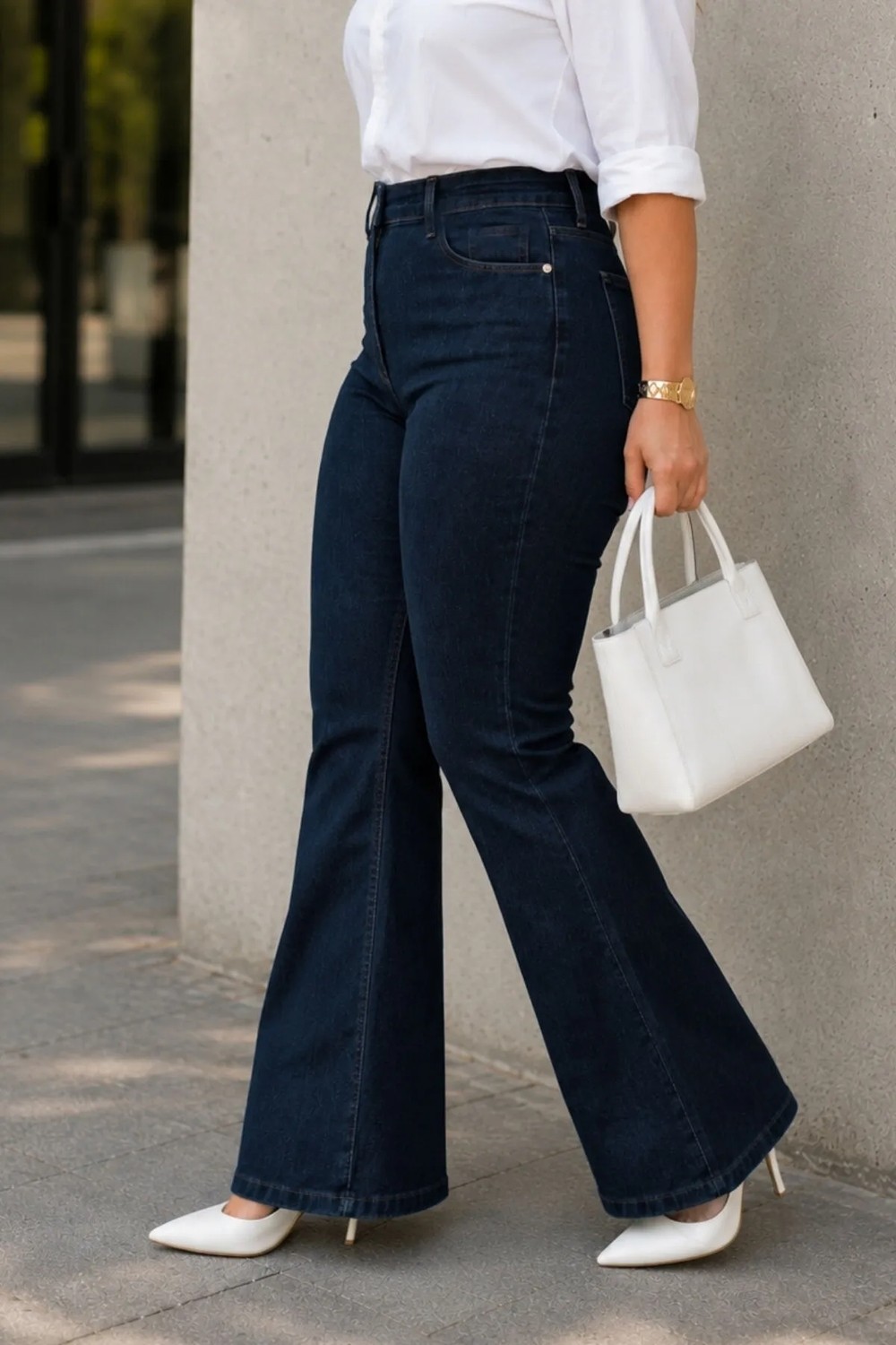 Cedy Denim Cedy Denım - Kadın Büyük Beden Ispanyol Paça Yüksek Bel Skinny Fit Likralı Pantolon C628 görsel 5