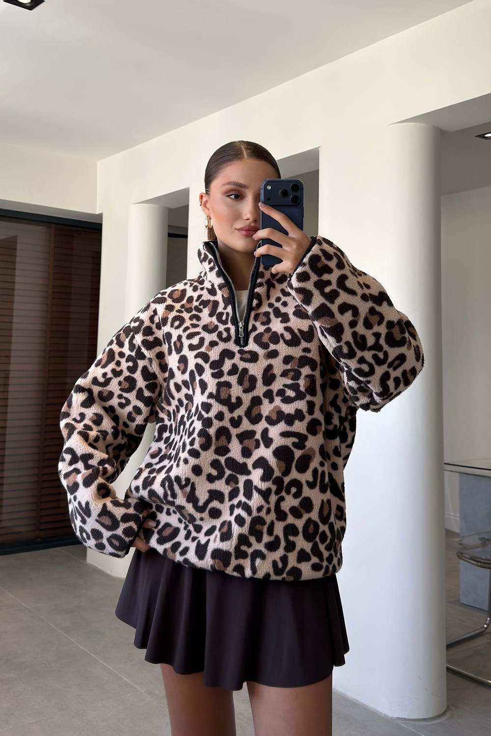 Magarde Premium Ekose Desenli Polar- Bordo görsel 7