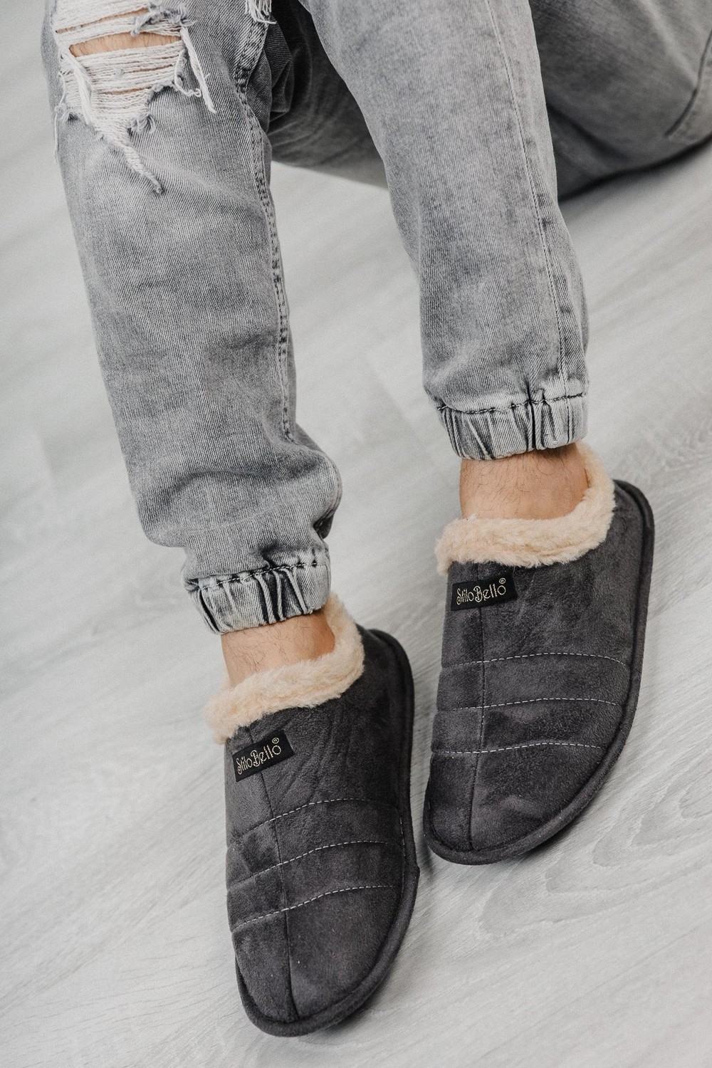ModaFrato Stl-01 Unisex Panduf Ev Ayakkabısı Kadın Erkek Ev Botu Içi Yünlü Sıcak Tutar görsel 6