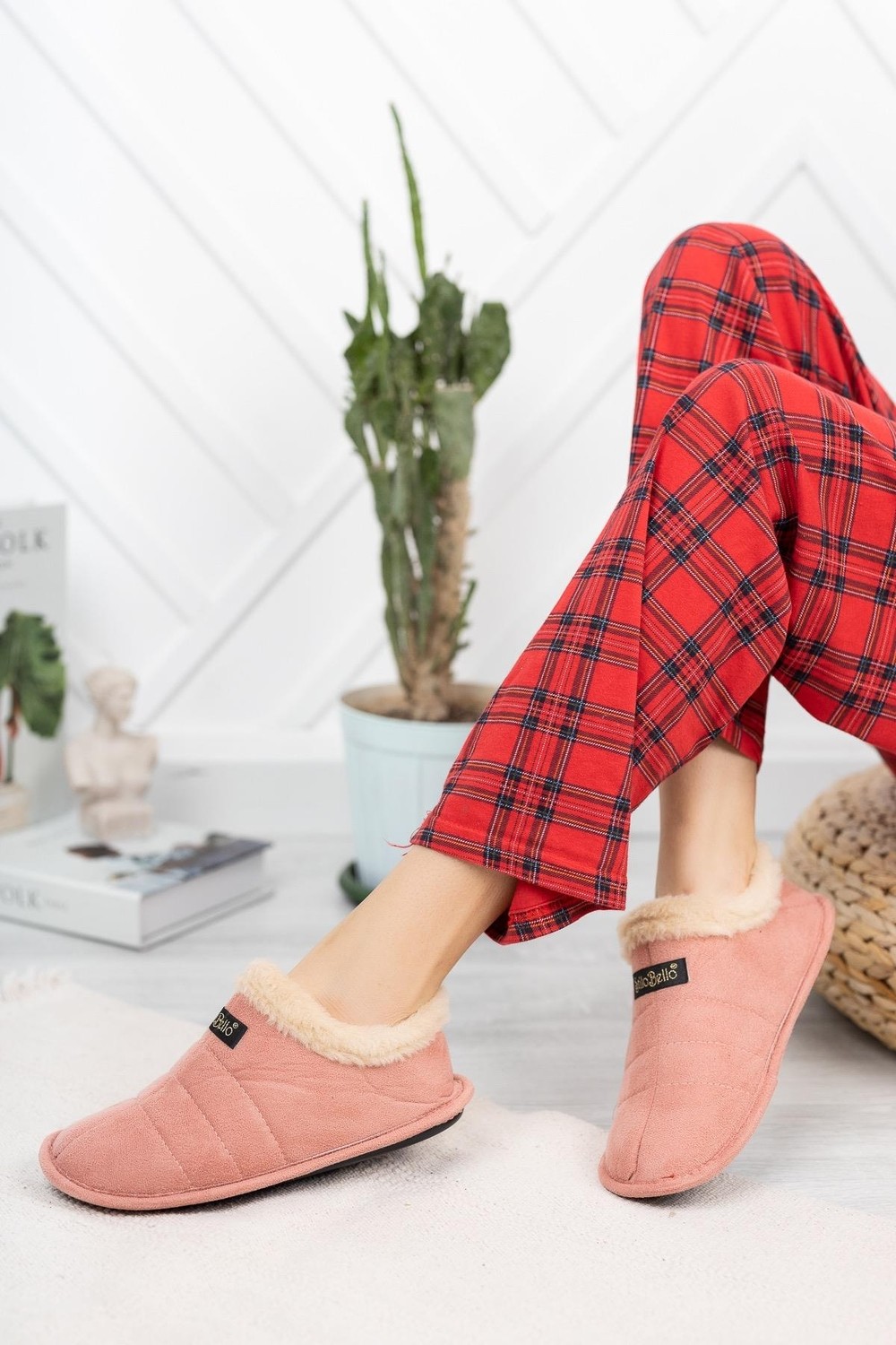 ModaFrato Stl-01 Unisex Panduf Ev Ayakkabısı Kadın Erkek Ev Botu Içi Yünlü Sıcak Tutar