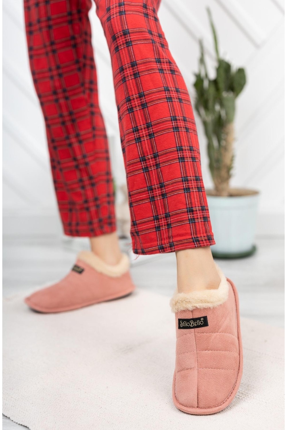 ModaFrato Stl-01 Unisex Panduf Ev Ayakkabısı Kadın Erkek Ev Botu Içi Yünlü Sıcak Tutar görsel 8