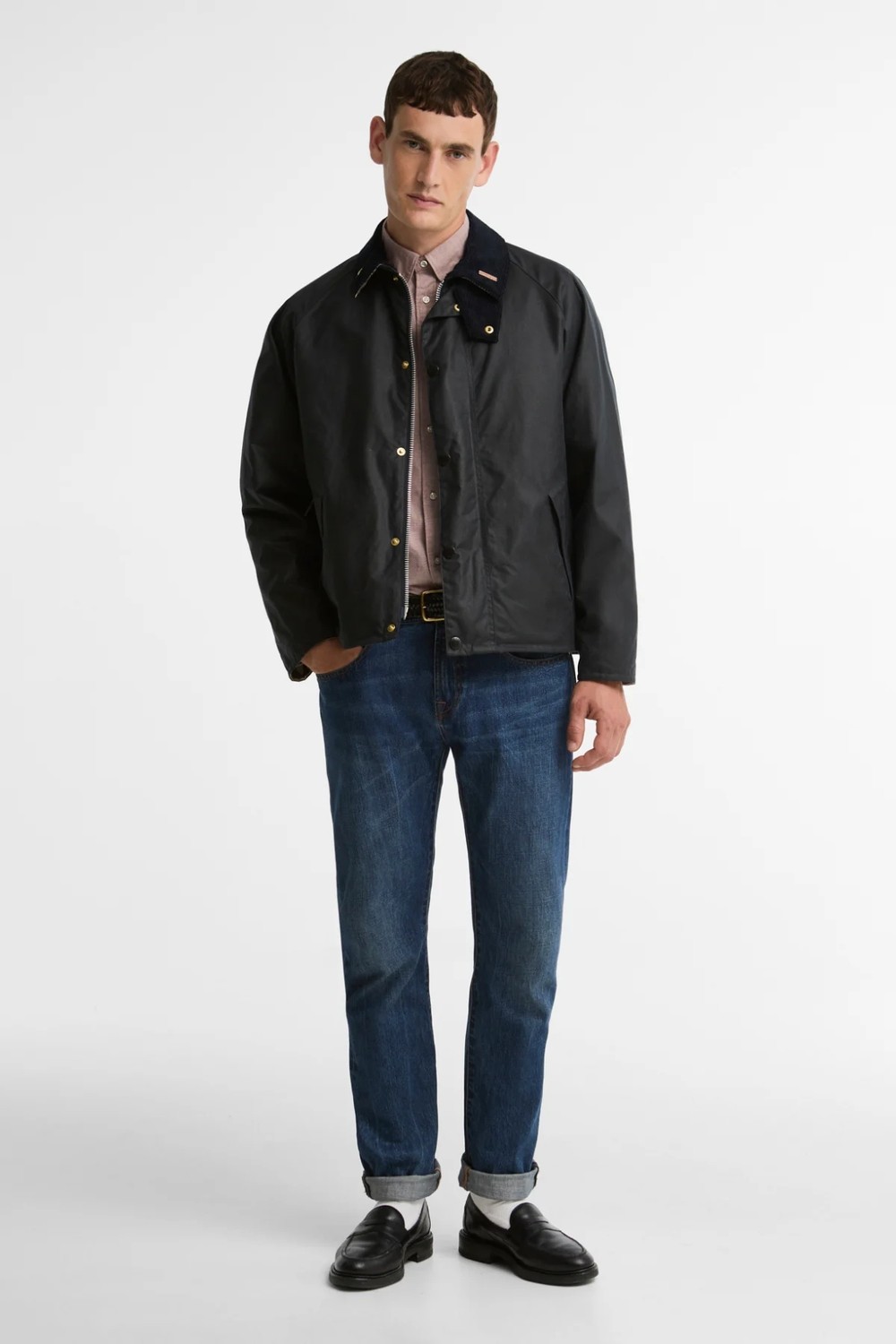 Barbour Icons Transport Yağlı Ceket NY92 Navy görsel 3
