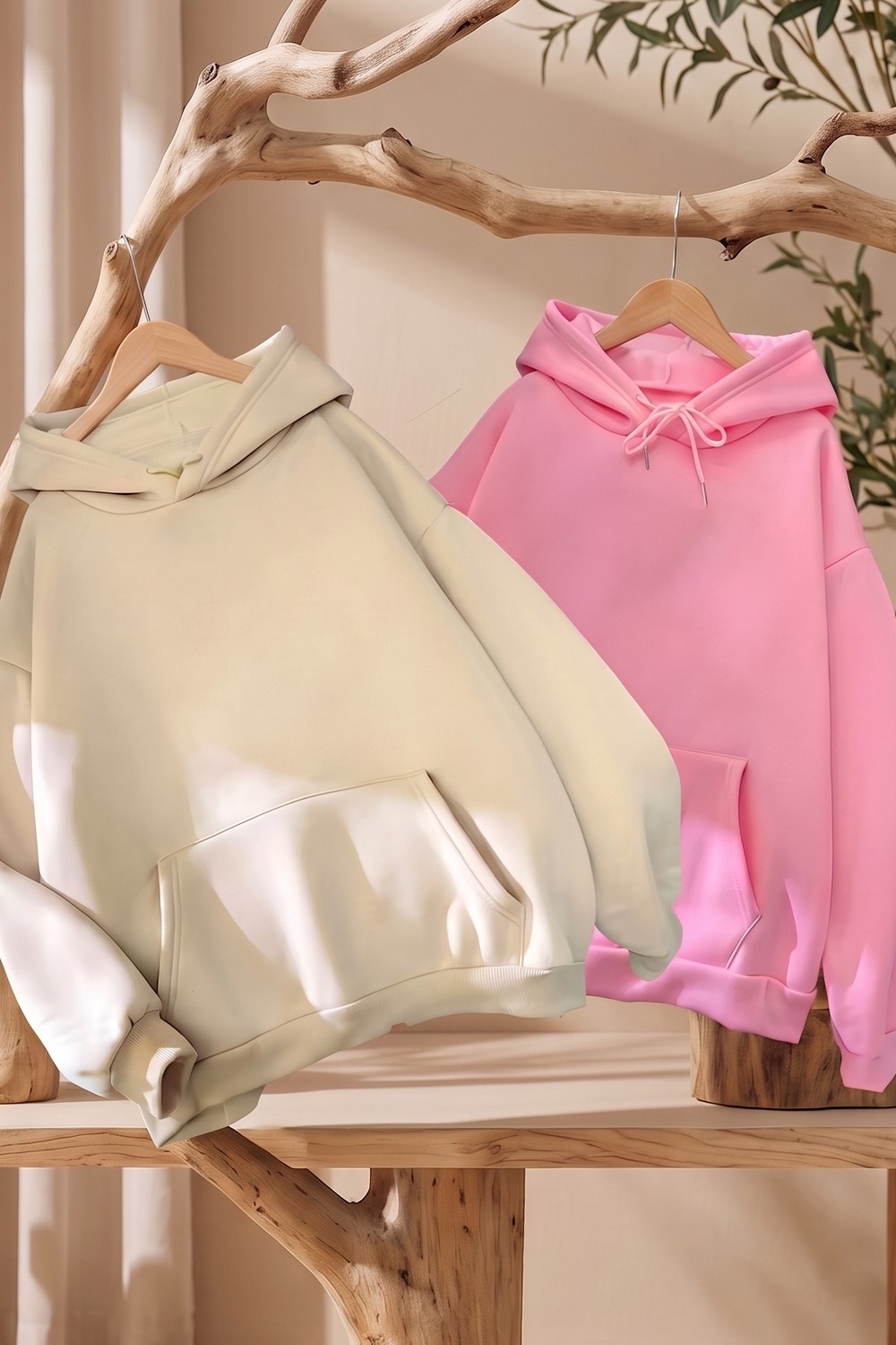 Macklin Sevgili - Arkadaş Çift Kombini Night And Light Sırt Baskılı Özel Tasarım Kapüşonlu Sweatshirt 2li Takım görsel 4