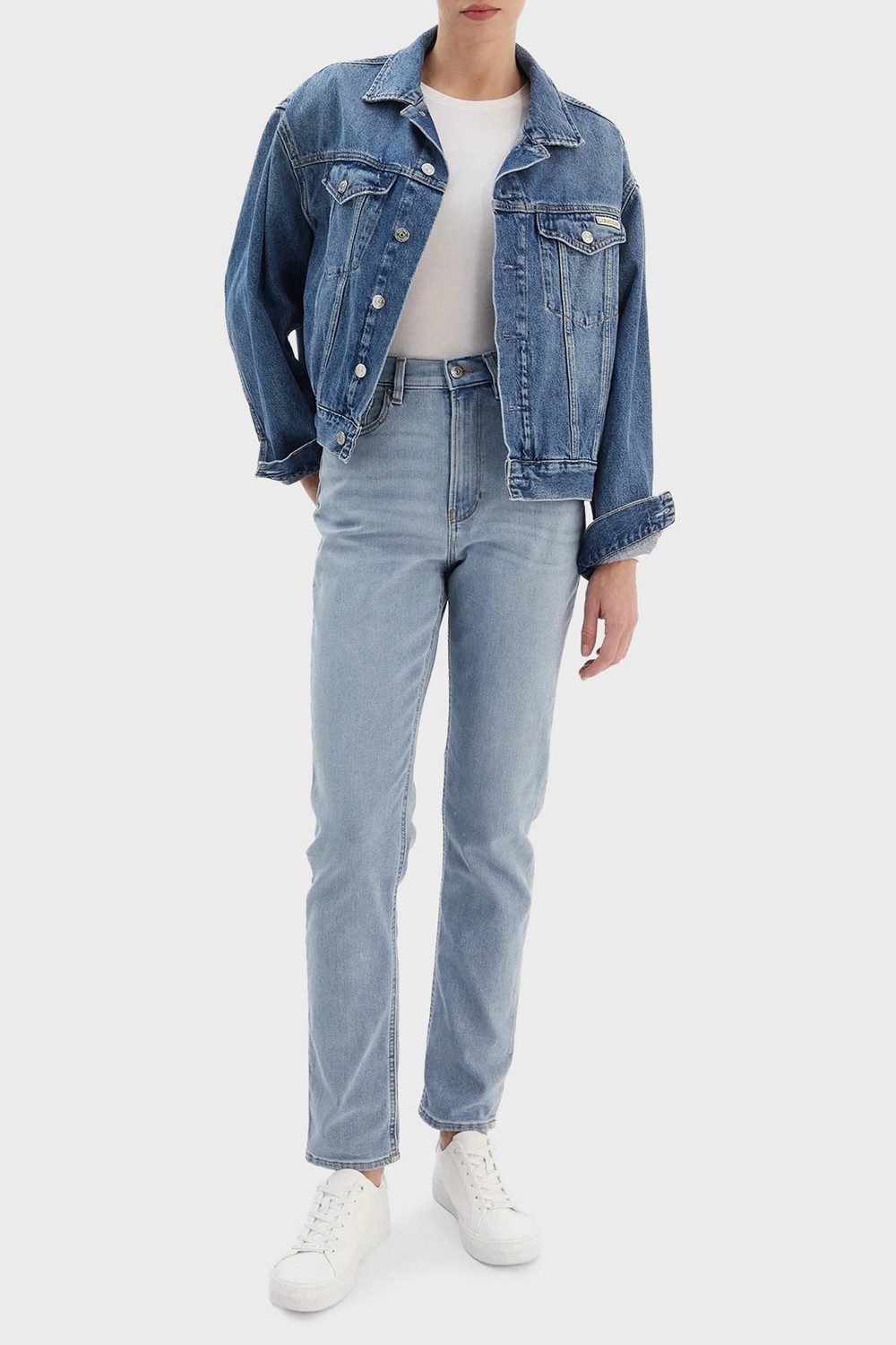 Calvin Klein Kadın / Kız Calvin Klein Eu New Mom Jean Blue Raın Kadın Mavi Jean Pantolon