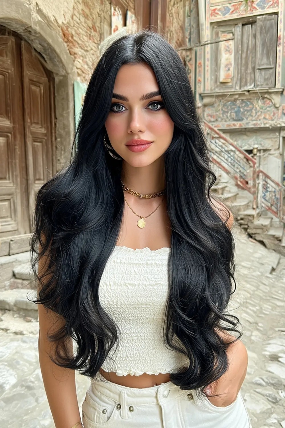 Marsilyan Uzun Perçemsiz Dalgalı Vip Peruk görsel 2