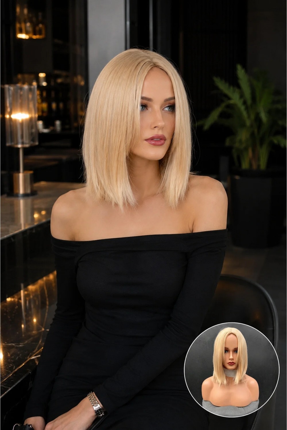 Marsilyan Exclusive Luxury Özel Üretim Kahverengi Lila Kısa Küt Kesim Peruk