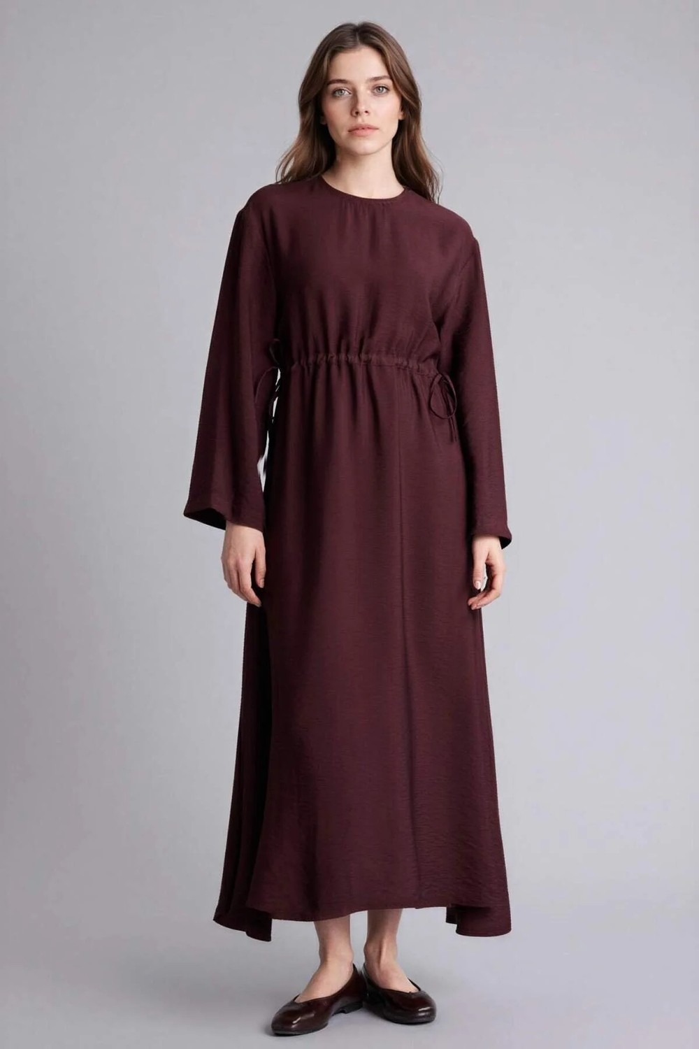 DeFacto Beli Lastikli Midi Elbise H0196AX26SP