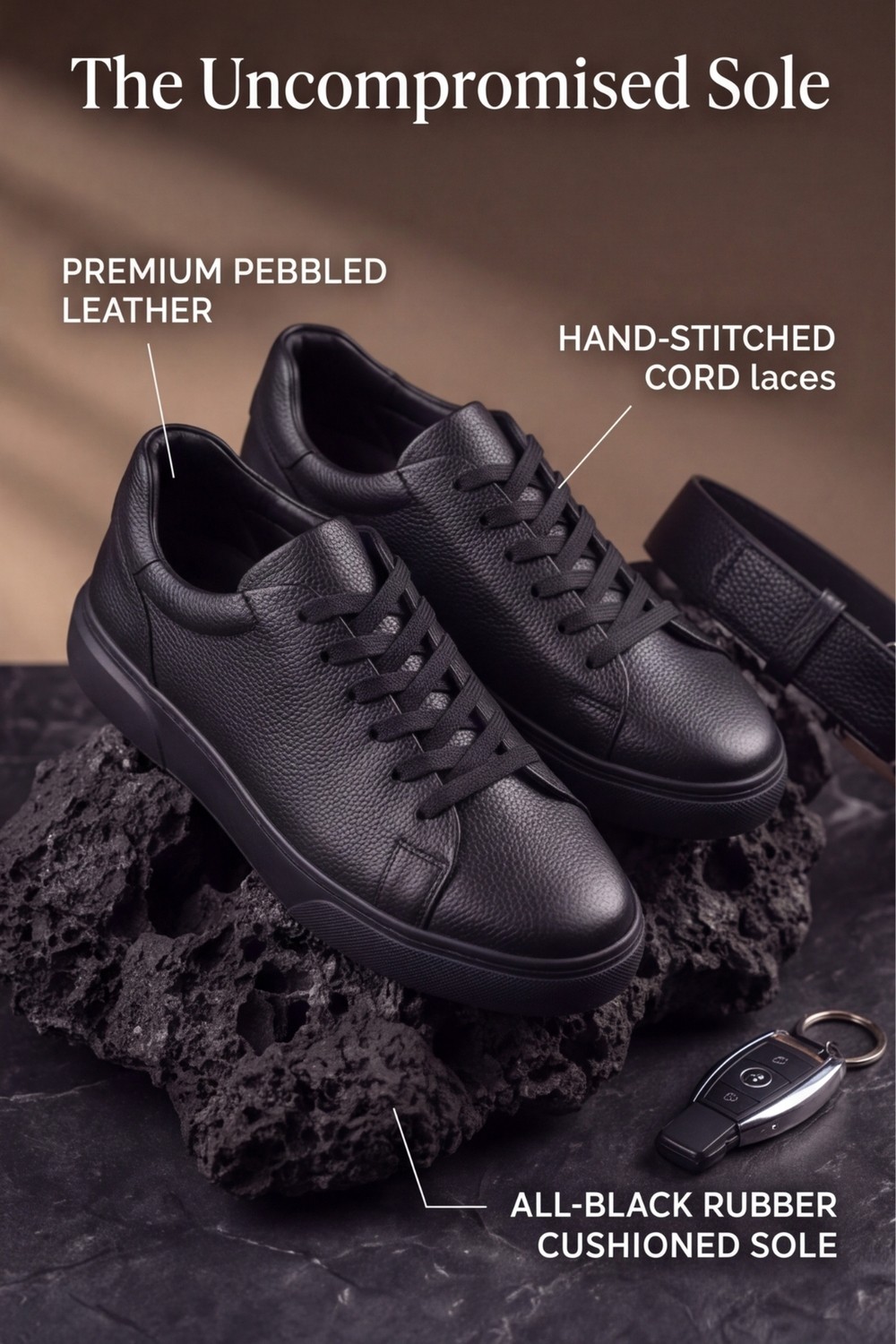 Liarca Ghostwood - Hakiki Deri Sararmaz Faylon Taban Kahverengi Beyaz Erkek Sneaker Ayakkabı görsel 3