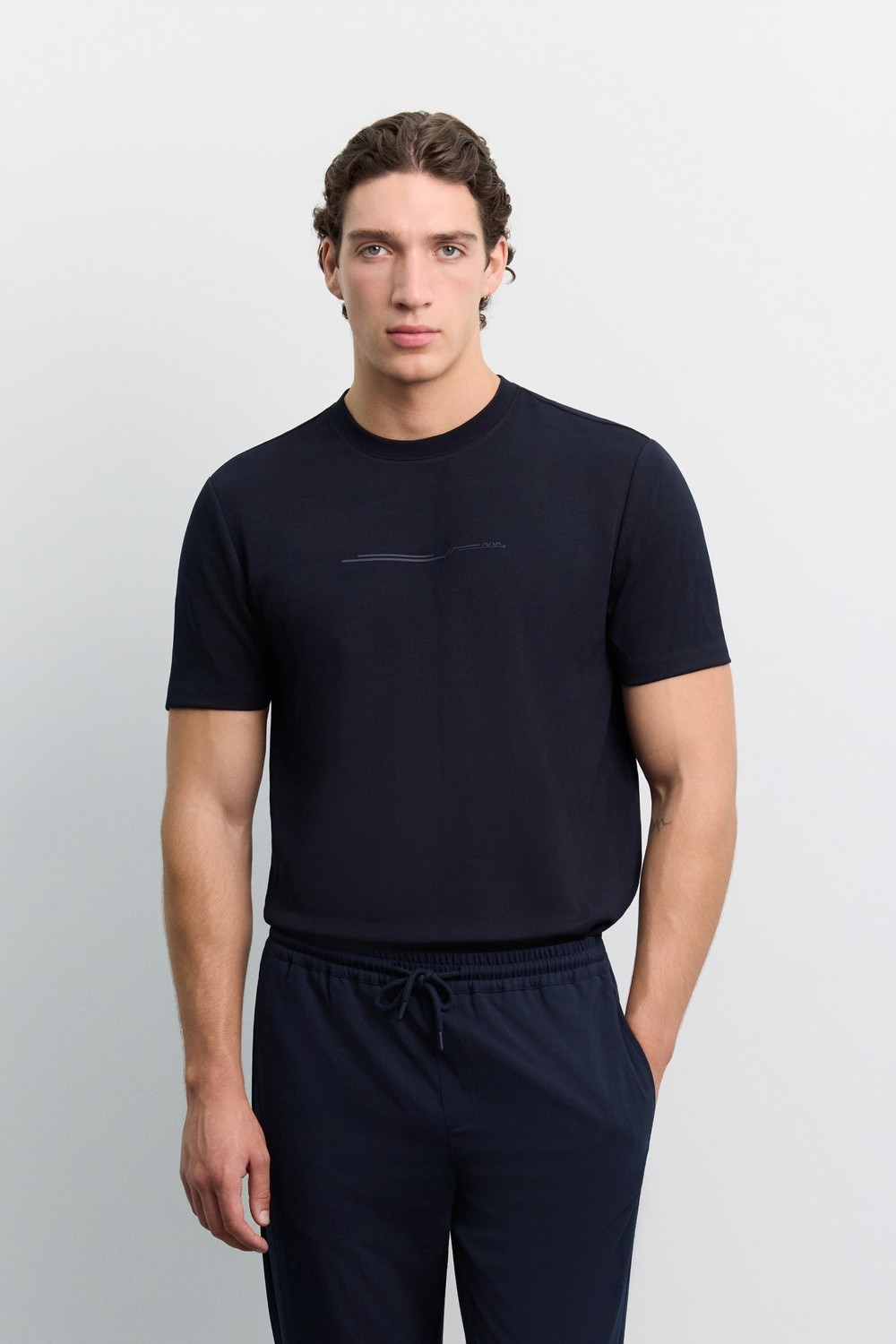 AVVA Erkek Siyah Beli Lastikli Bağcıklı Duble Paça Jogger Relaxed Fit Pantolon E003000 görsel 7