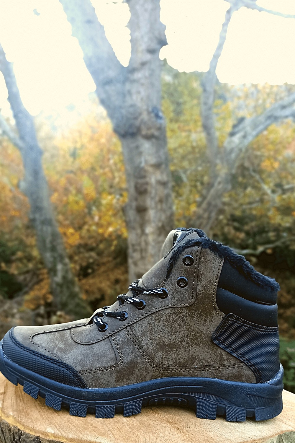 TeknoKapsül Erkek Outdoor Bot Yünlü Kahve Siyah Renk - Renkli / 40 görsel 2