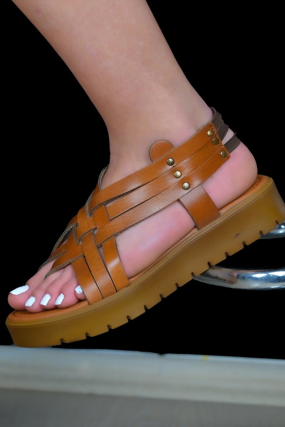 TeknoKapsül Kadın Sandalet Hakiki Deri Taba - Renkli / 39