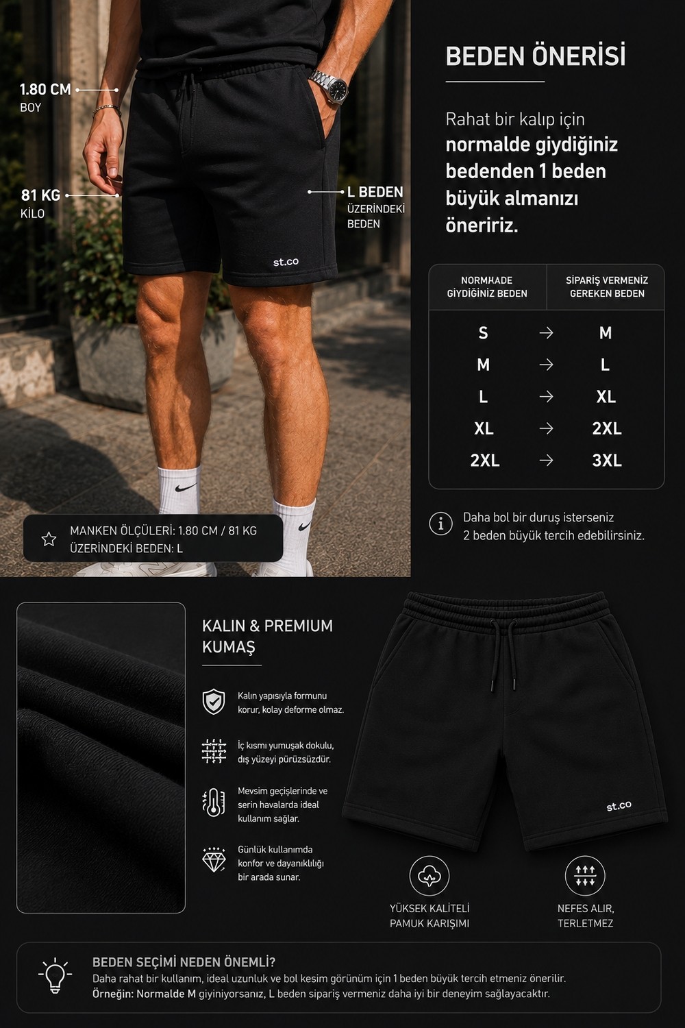 St.co Stronger Together Erkek Regular Fit Spor Şort | Training & Günlük Kullanım görsel 4