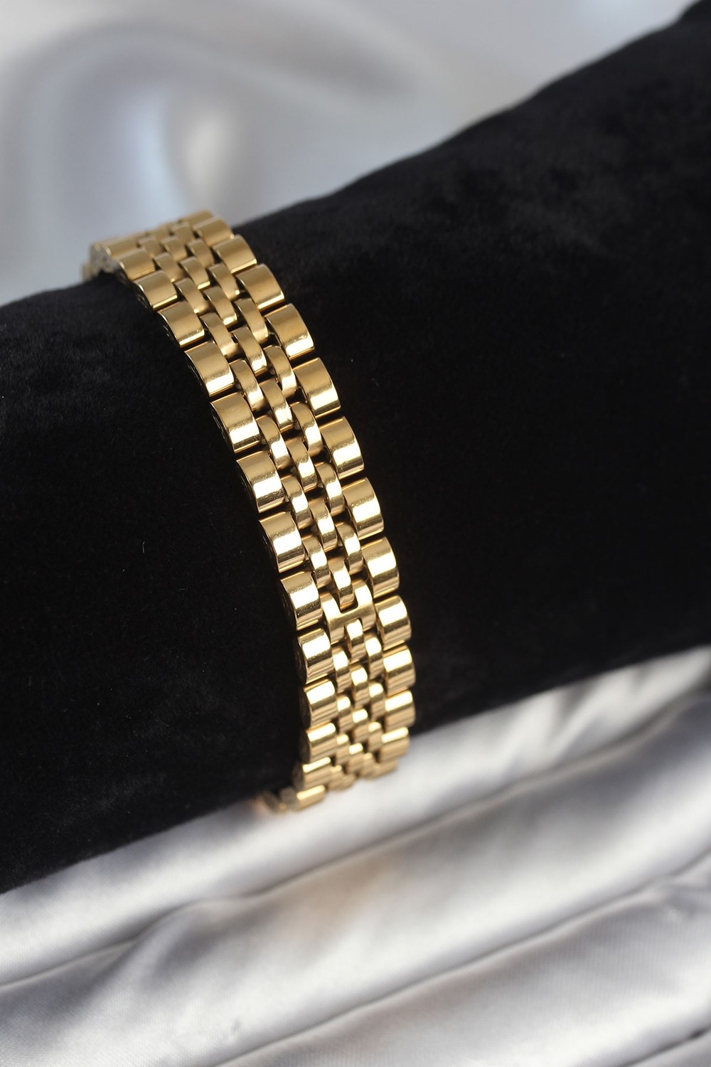 Hace Bazaar 316L Çelik 12 mm Kalınlıkta Gold Renkli Erkek Bileklik 5886 -Hcb