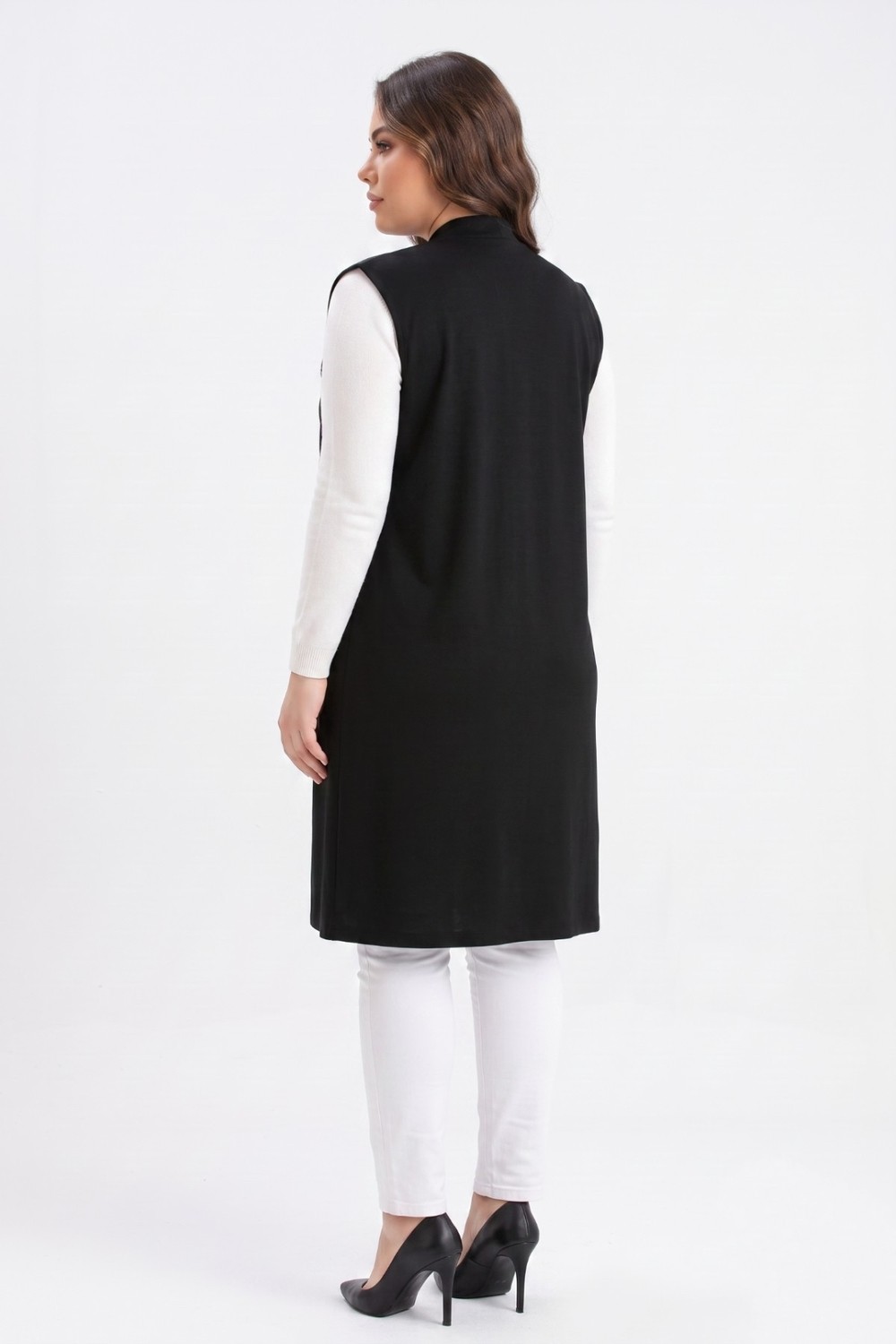 Wearon Kadın Düğmesiz Cepli Modelli Yelek 54050 BGL-ST05663 görsel 8