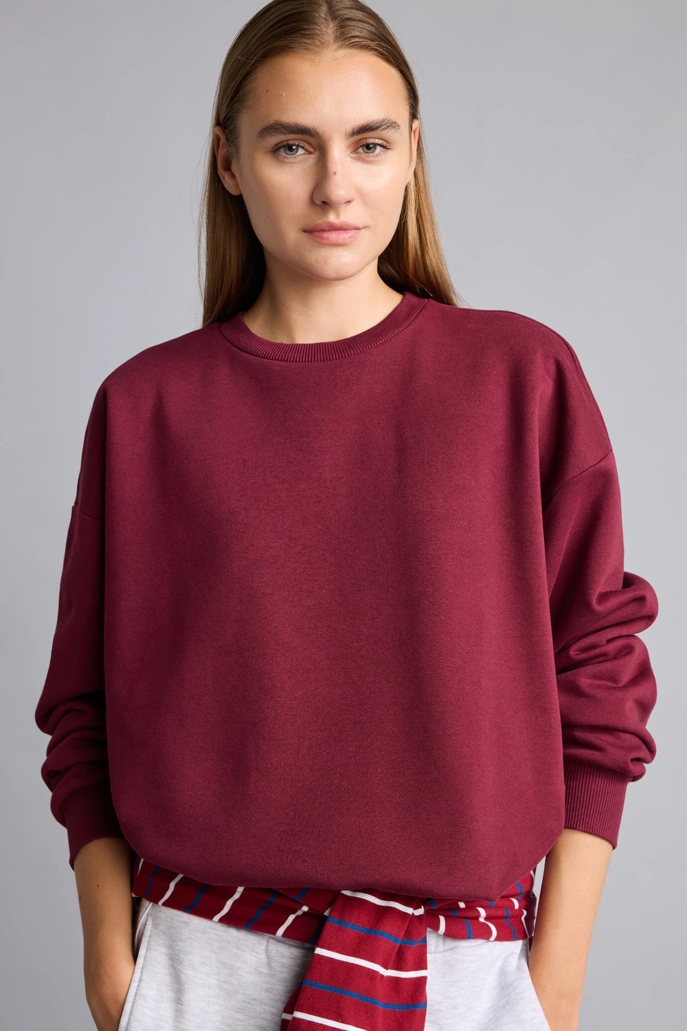 DeFacto Oversize Bisiklet Yaka Basic Kalın Sweatshirt F9628AX26AU