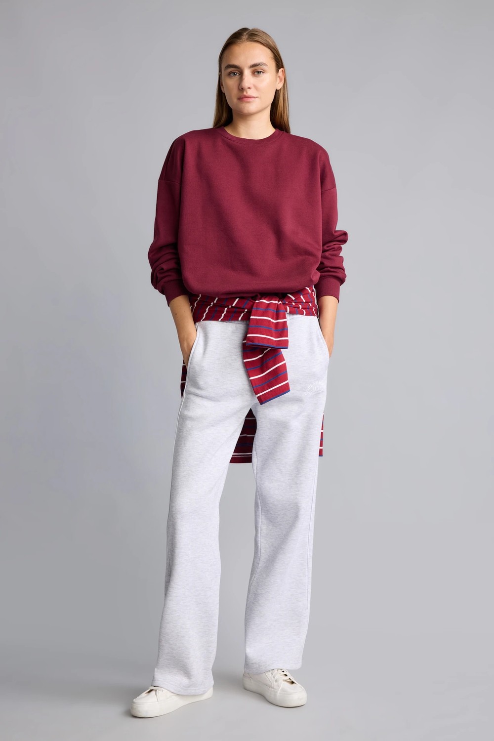 DeFacto Oversize Bisiklet Yaka Basic Kalın Sweatshirt F9628AX26AU görsel 2