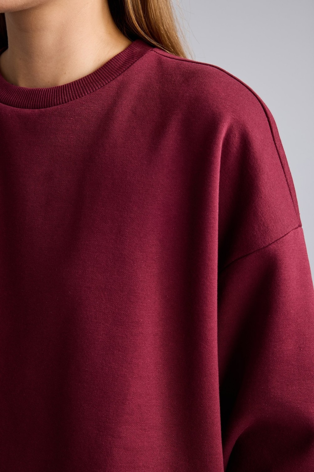 DeFacto Oversize Bisiklet Yaka Basic Kalın Sweatshirt F9628AX26AU görsel 4