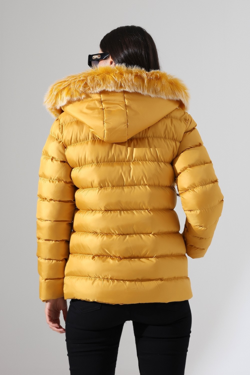 Tals Moda Kadın Silim Fit Çıkarılabilir Kapişonlu Mont görsel 6