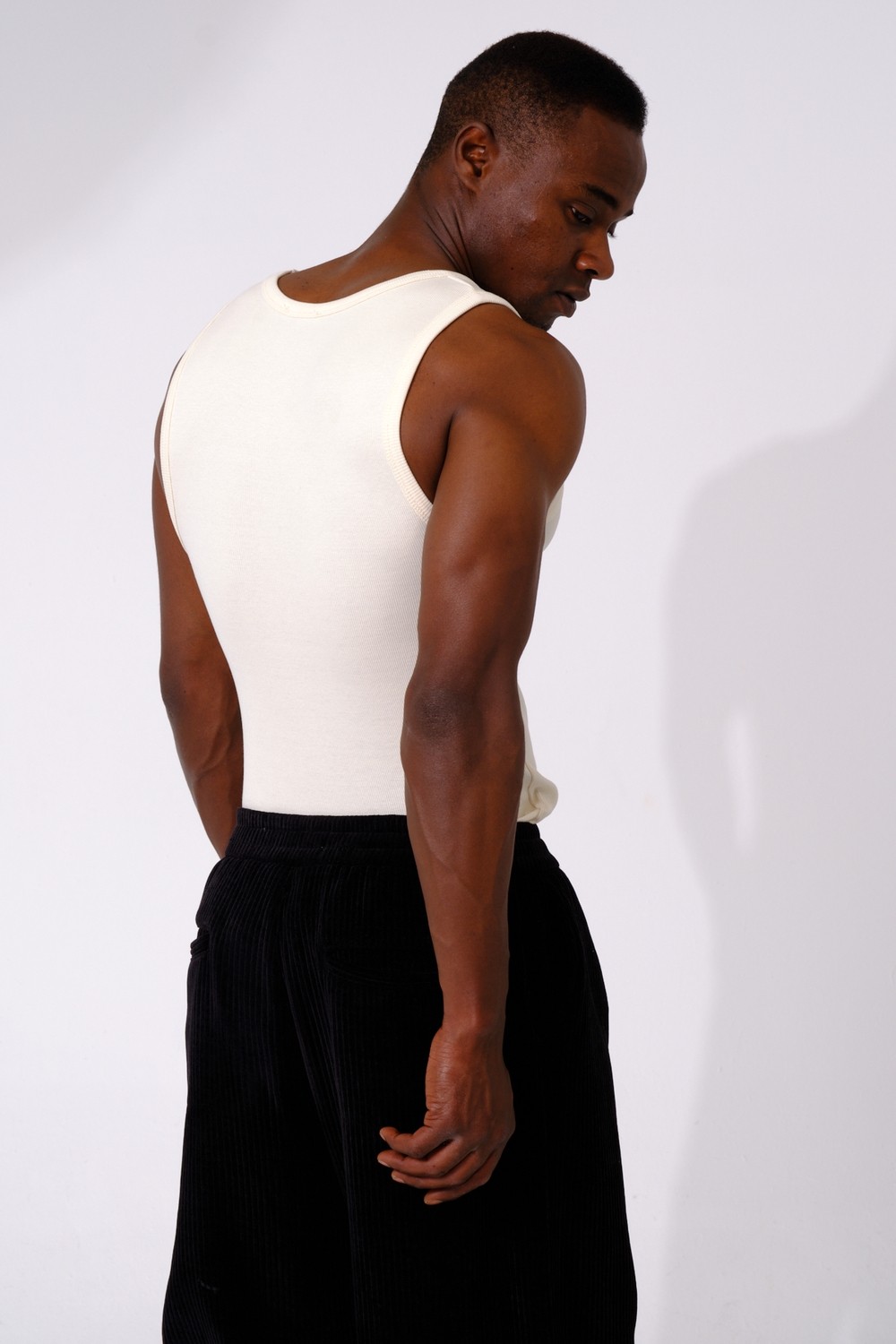 Gamaro Erkek Halter Yaka Penye Kaşkorse Fitted Kalıp Sporcu Likralı Atlet görsel 3