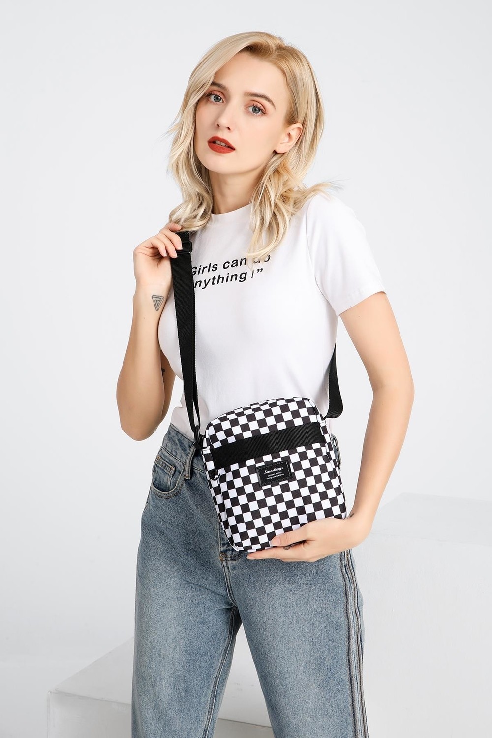 Smart Bags SMBYB3089-5146 Siyah/beyaz Unisex Çapraz Çanta görsel 2