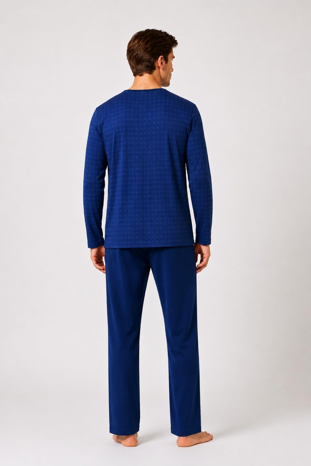 GD Goldoremi Premium Erkek Rahat Kalıp %100 Pamuklu Desenli Uzun Kollu Pijama Takım görsel 5