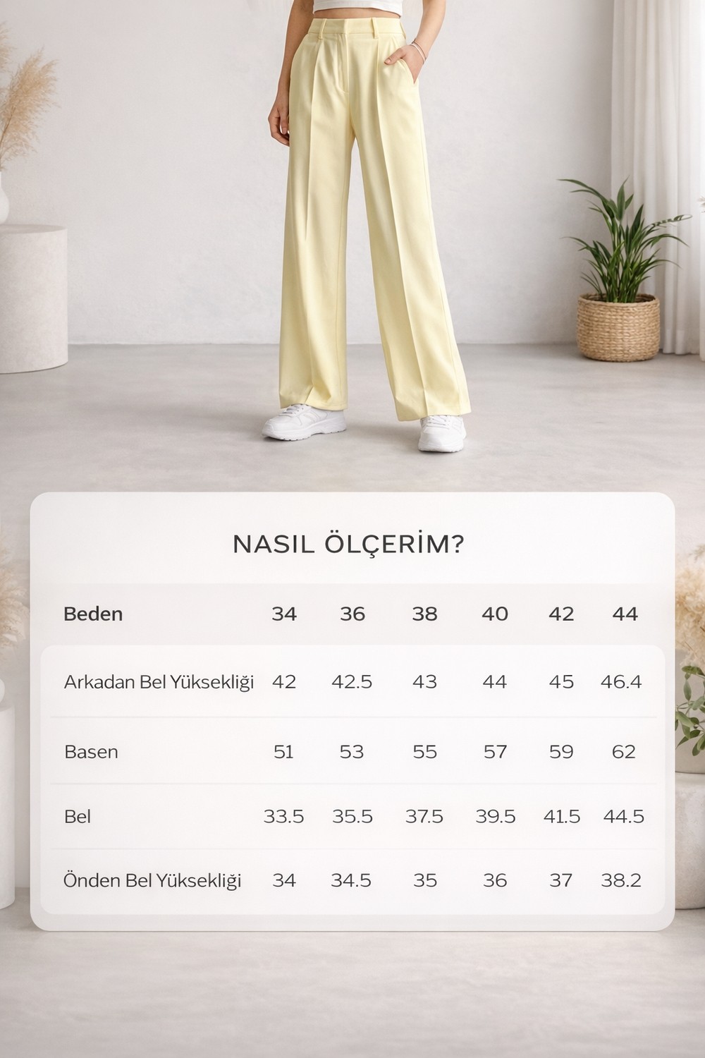 We&Me Wide Leg Yüksek Bel Palazzo Akışkan Kumaş Geniş Paça Pantolon görsel 7