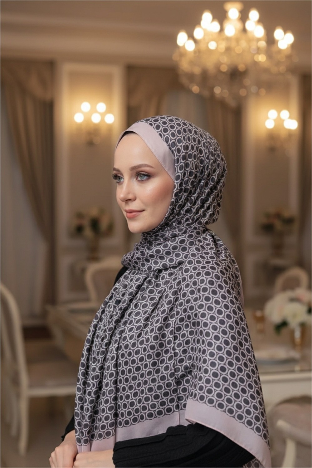 Modakaşmir Circle Mk Desen Pamuklu Şal
