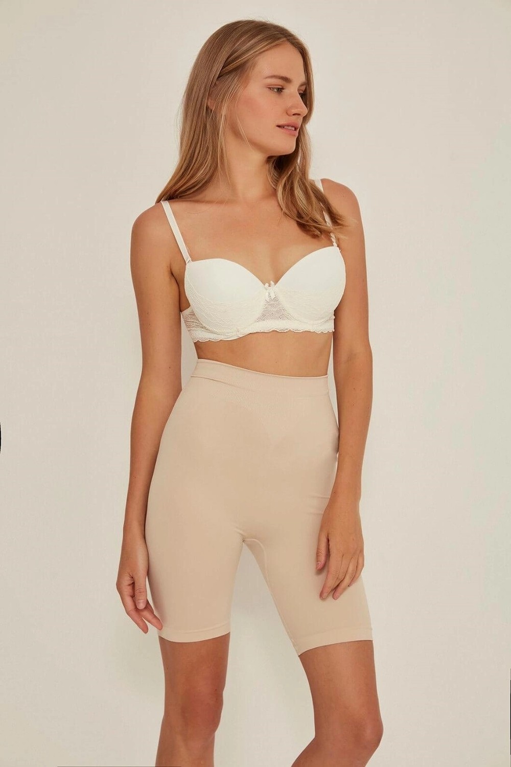Gees Global Soft Uzun Paçalı Boxer Korse - Ten - KLBN29443