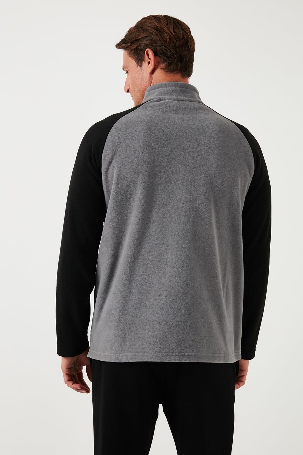Die Grup Buratti Slim Fit Yarım Fermuarlı Soğuk Geçirmez Kışlık Şardonlu Polar Erkek Polar 5906055 görsel 3