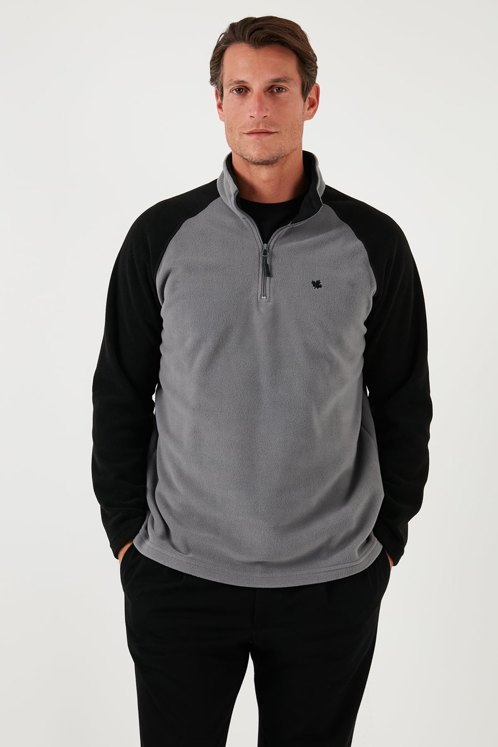 Die Grup Buratti Slim Fit Yarım Fermuarlı Soğuk Geçirmez Kışlık Şardonlu Polar Erkek Polar 5906055 görsel 4