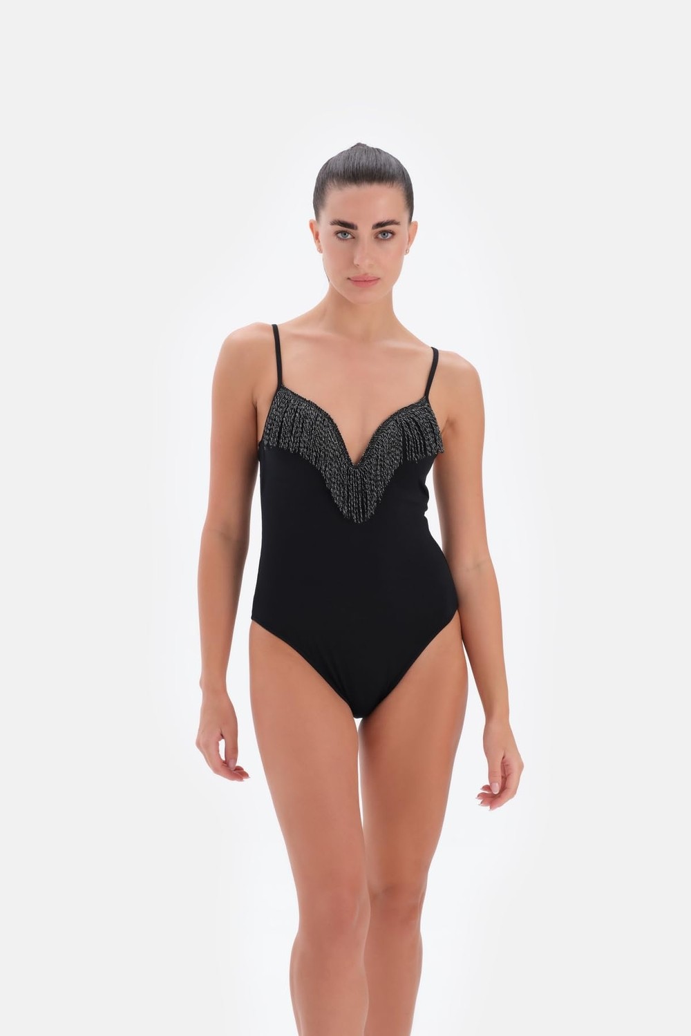 Die Grup Eros Kaplı Çıkarılabilir Askılı 24SW85115EGB Kadın Mayo, Siyah, 46